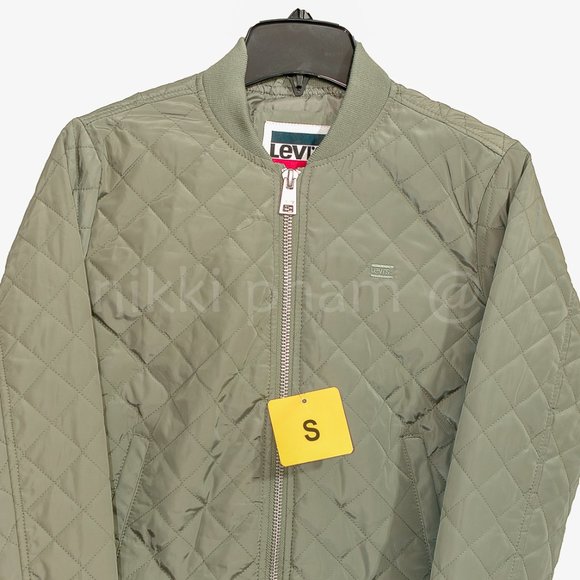 SIZE SMALL LEVI'S WOMEN Diamond Quilted Bomber Jacket - Picture 9 of 9